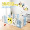 20 Panels Baby Playpen Playground Gate Indoor Outdoor Activity Centre Foldable Adventure Safety Fence Pen Yard Bear Design