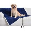 Dog Blankets Waterproof for Small Dogs Cat Blanket Washable Soft Plush Reversible Protector for Bed Couch Car Sofa(50*70cm-Navy Blue)