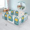 16 Panel Baby Playpen Gate Playground Indoor Outdoor Activity Centre Adventure Safety Fence Foldable Pen Yard Train Design