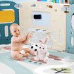 18 Panel Baby Playpen Gate Indoor Outdoor Playground Activity Centre Adventure Foldable Safety Fence Yard Pen Train Design