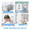 Baby Playpen 20 Panels Safe Fence Kids Enclosure Kidbot Activity Centre Safety Barrier Foldable Gate Play Yard Rabbit Design