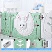 Baby Playpen 16 Panels Safe Fence Kids Enclosure Kidbot Activity Centre Safety Barrier Foldable Gate Play Yard Rabbit Design