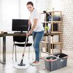 Spin Mop and Twin Bucket Set Tile Wood Floor Cleaner 4 Microfibre Heads Magic Dry Twist Separate Stackable Cleaning System