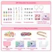 158pcs Kids Purse Making Kit Birthday Charm Bracelet Making Kit,Making Your Own Fashion Handbag/Bracelets Party Favors Gifts Crafts for Girls