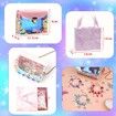 158pcs Kids Purse Making Kit Birthday Charm Bracelet Making Kit,Making Your Own Fashion Handbag/Bracelets Party Favors Gifts Crafts for Girls