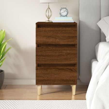 Bedside Cabinet Brown Oak 40x35x70 cm Engineered Wood
