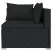 4 Piece Garden Lounge Set with Cushions Black Poly Rattan