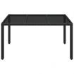 Garden Table with Glass Top Black 150x90x75 cm Poly Rattan