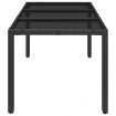 Garden Table with Glass Top Black 150x90x75 cm Poly Rattan