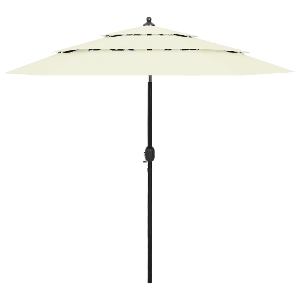 3-Tier Parasol with Aluminium Pole Sand 2.5 m