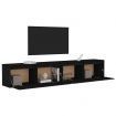 Wall Cabinets 2pcs Black 100x30x35 cm Solid Wood Pine