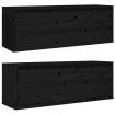 Wall Cabinets 2pcs Black 100x30x35 cm Solid Wood Pine