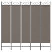 5-Panel Room Divider Anthracite 200x220 cm Fabric