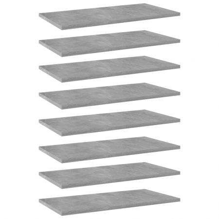 Bookshelf Boards 8 pcs Concrete Grey 60x30x1.5 cm Engineered Wood