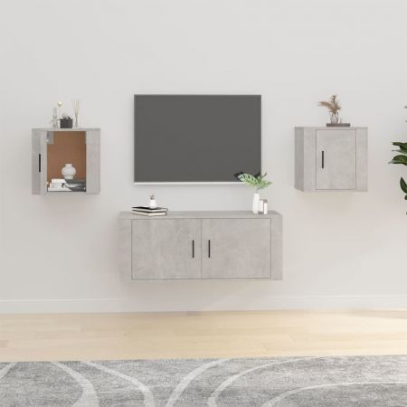 Wall Mounted TV Cabinets 2 pcs Concrete Grey 40x34.5x40 cm