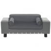 Dog Sofa Grey 81x43x31 cm Plush and Faux Leather