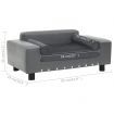 Dog Sofa Grey 81x43x31 cm Plush and Faux Leather