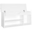 Shoe Bench with Cushion High Gloss White 104x30x49 cm Engineered Wood