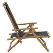 Reclining Relaxing Chair Dark Grey Bamboo and Fabric