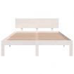 Bed Frame White Solid Wood 137x187 cm Double Size