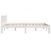 Bed Frame White Solid Wood 137x187 cm Double Size