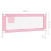 Toddler Safety Bed Rail Pink 200x25 cm Fabric