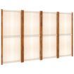 4-Panel Room Divider Cream White 280x180 cm