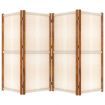 4-Panel Room Divider Cream White 280x180 cm