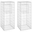 Gabion Basket Posts 2 pcs 40x40x100 cm Iron