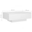 Coffee Table White 90x60x31 cm Engineered Wood