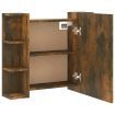 Mirror Cabinet with LED Smoked Oak 70x16.5x60 cm