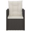 Garden Armchair with Cushions Black Poly Rattan