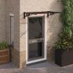 Door Canopy Black 122x90 cm Polycarbonate