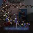 Acrylic Christmas Flying Reindeer&Sleigh 260x21x87cm Colourful