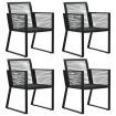 Garden Chairs 4 pcs Rope Rattan Black