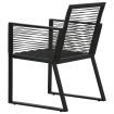 Garden Chairs 4 pcs Rope Rattan Black