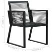 Garden Chairs 4 pcs Rope Rattan Black