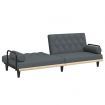 Sofa Bed with Armrests Dark Grey Fabric