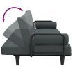 Sofa Bed with Armrests Dark Grey Fabric