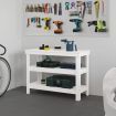 Work Bench White 110.5x50x80 cm Solid Wood Pine