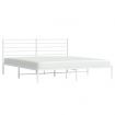 Metal Bed Frame with Headboard White 183x203 cm King