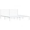 Metal Bed Frame with Headboard White 183x203 cm King