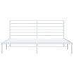 Metal Bed Frame with Headboard White 183x203 cm King