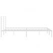 Metal Bed Frame with Headboard White 183x203 cm King