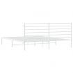 Metal Bed Frame with Headboard White 183x203 cm King