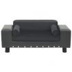 Dog Sofa Dark Grey 81x43x31 cm Plush and Faux Leather