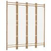 Folding 4-Panel Room Divider 160 cm Bamboo and Canvas