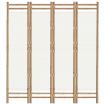 Folding 4-Panel Room Divider 160 cm Bamboo and Canvas