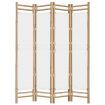 Folding 4-Panel Room Divider 160 cm Bamboo and Canvas