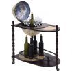 Freestanding Globe Bar Wind Stand Eucalyptus Wood Green